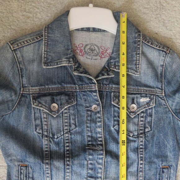 Vintage Gap 1969 Limited Edition Distressed Blue Denim Jean Jacket XS - Picture 15 of 16